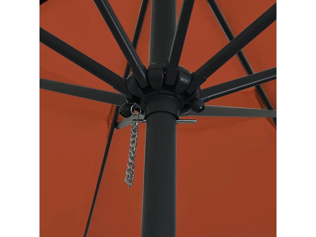 Parasol de jardin-Parasol d'extérieur Rouge et Noir 395 x 395 x 245 cm