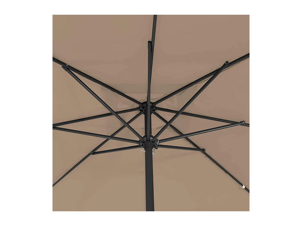 Parasol de jardin-Parasol d'extérieur Taupe et Noir 295 x 295 x 245 cm