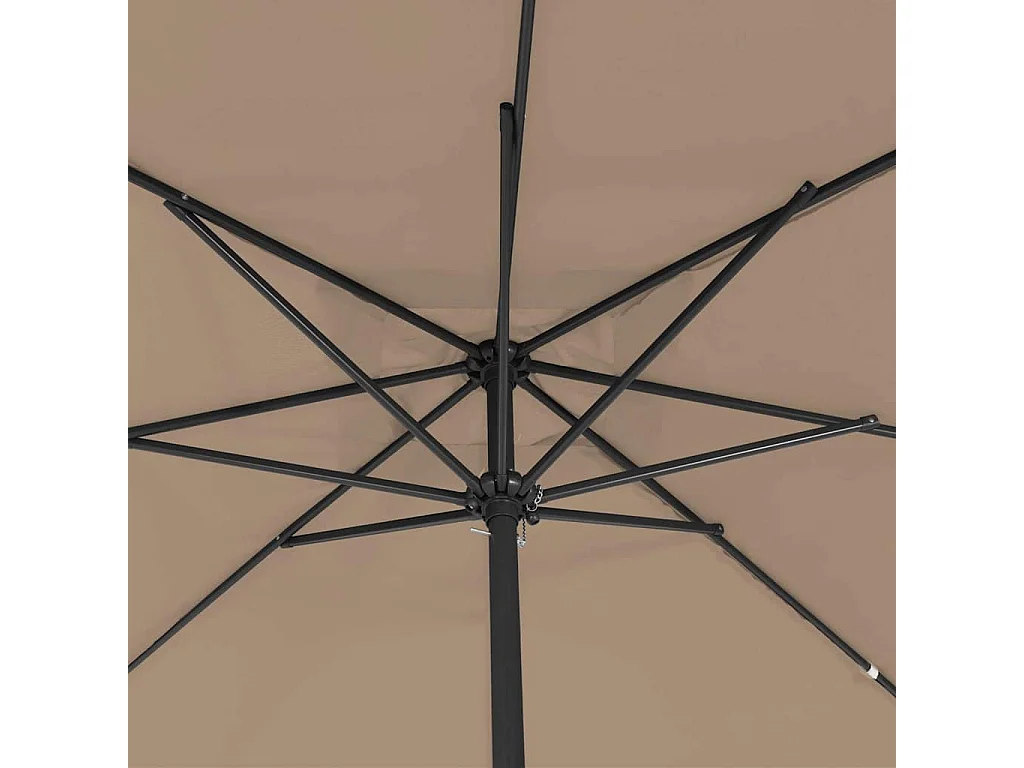 Parasol de jardin-Parasol d'extérieur Taupe et Noir 295 x 295 x 245 cm