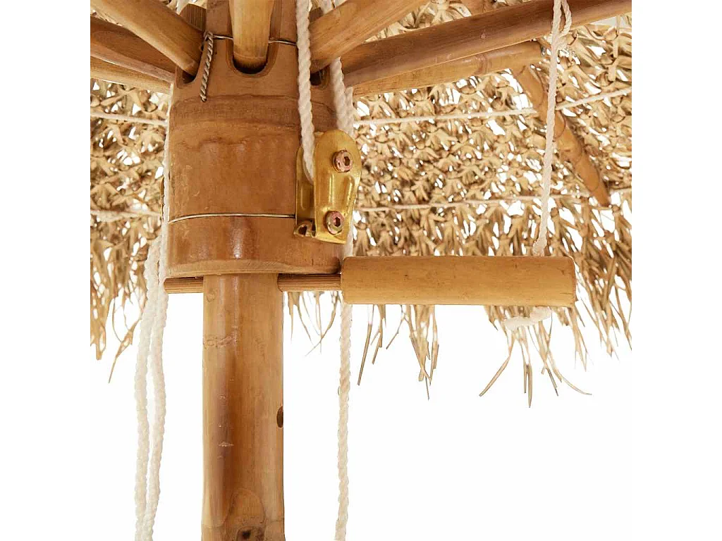 Parasol de jardin-Parasol Tiki avec auvent en feuille de bananier 150 cm bambou