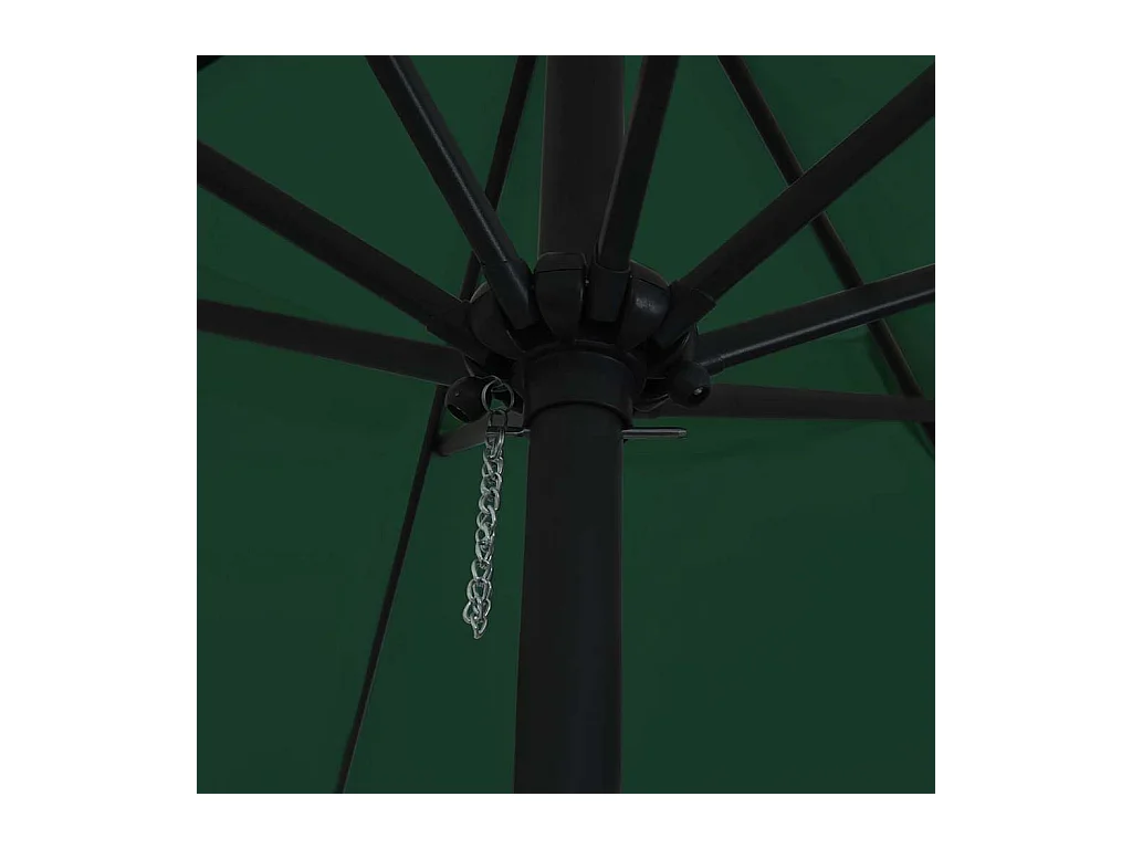 Parasol de jardin-Parasol d'extérieur Vert et Noir 395 x 395 x 245 cm