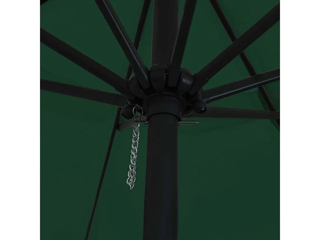 Parasol de jardin-Parasol d'extérieur Vert et Noir 395 x 395 x 245 cm