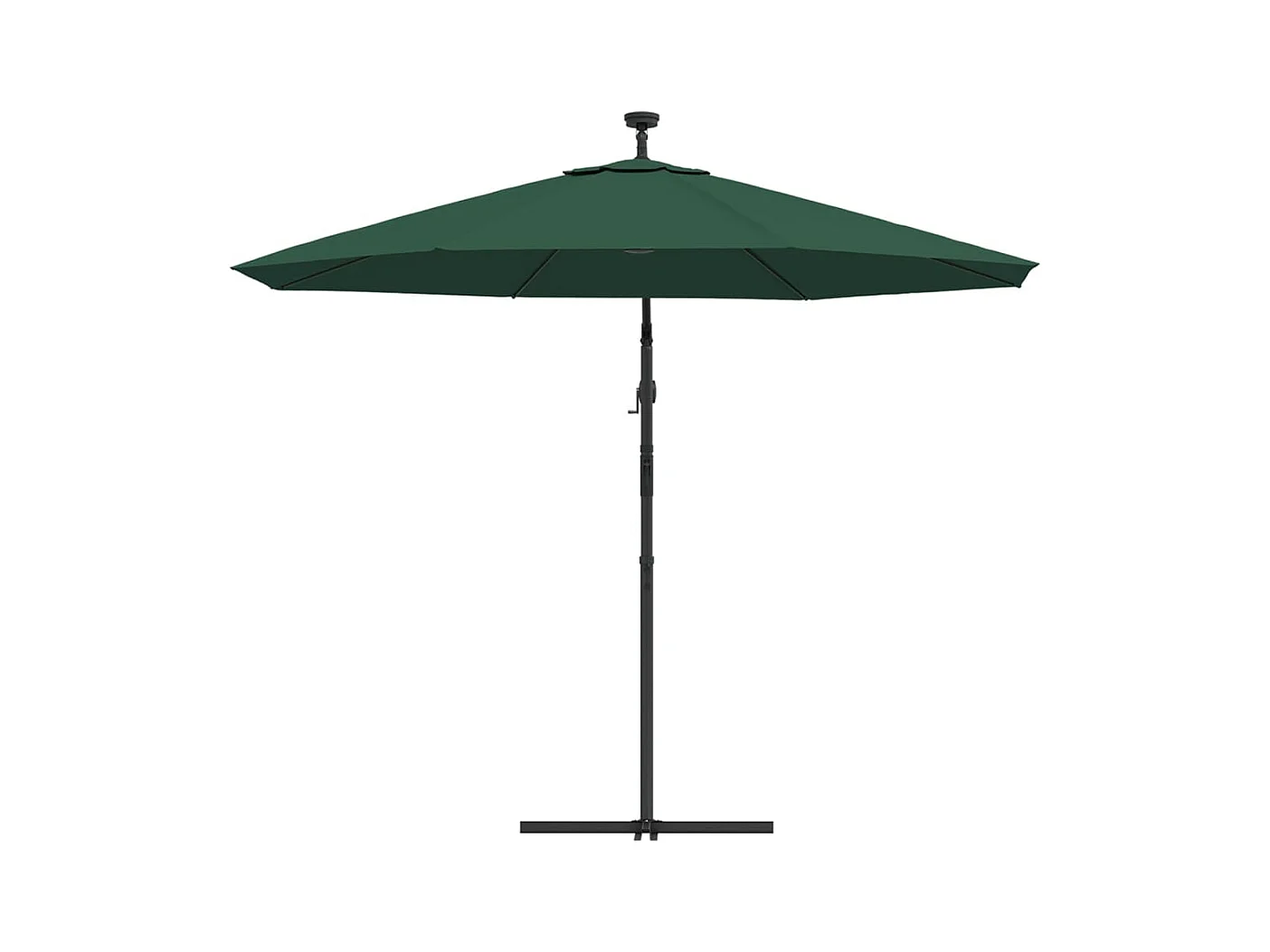 Parasol de jardin avec éclairage LED 300 cm Poteau en métal Vert