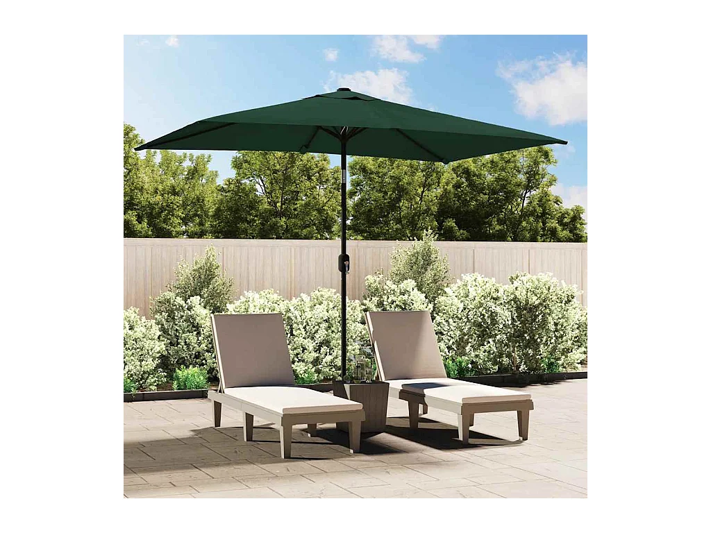 Parasol de jardin 200 x 300 cm Vert Rectangulaire