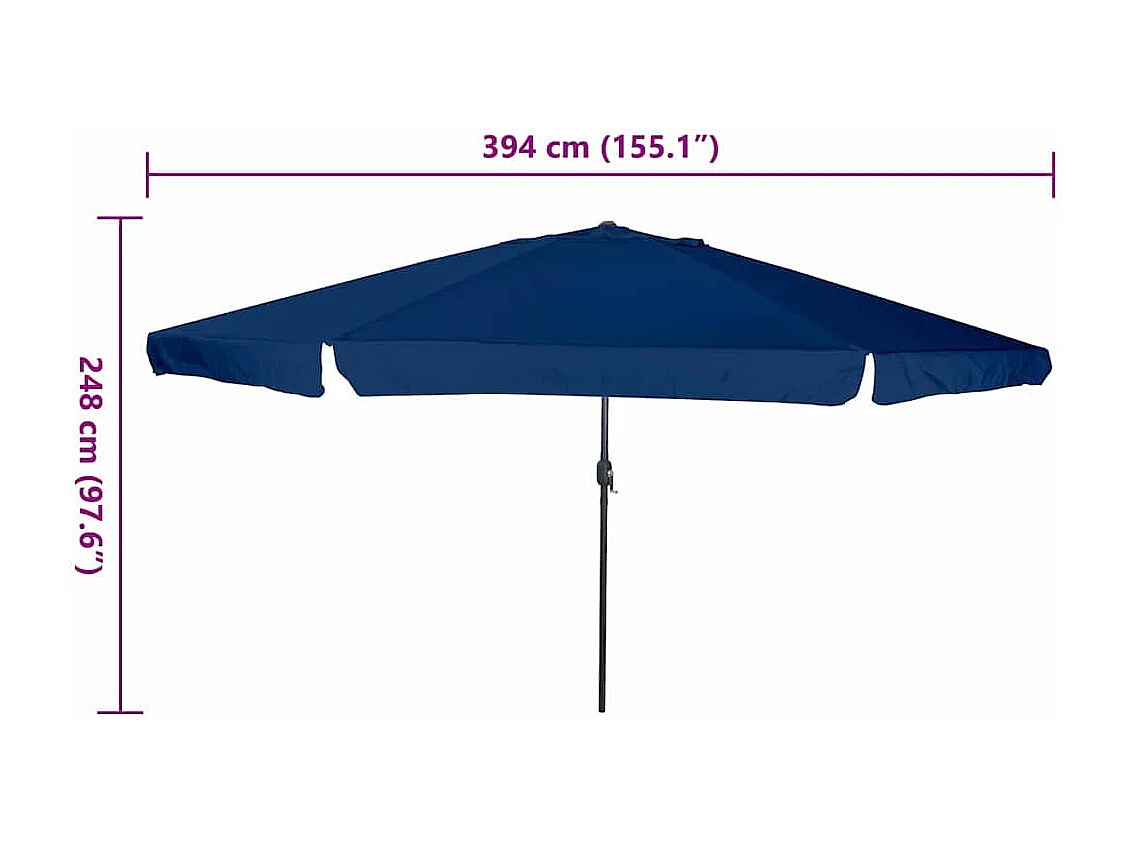 Parasol de jardin-Parasol d'extérieur Bleu et Noir 395 x 395 x 245 cm