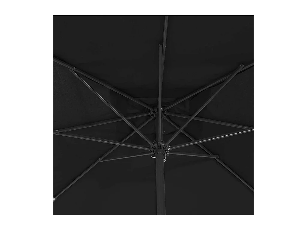 Parasol de jardin-Parasol d'extérieur Noir 295 x 295 x 245 cm Polyester et Acier