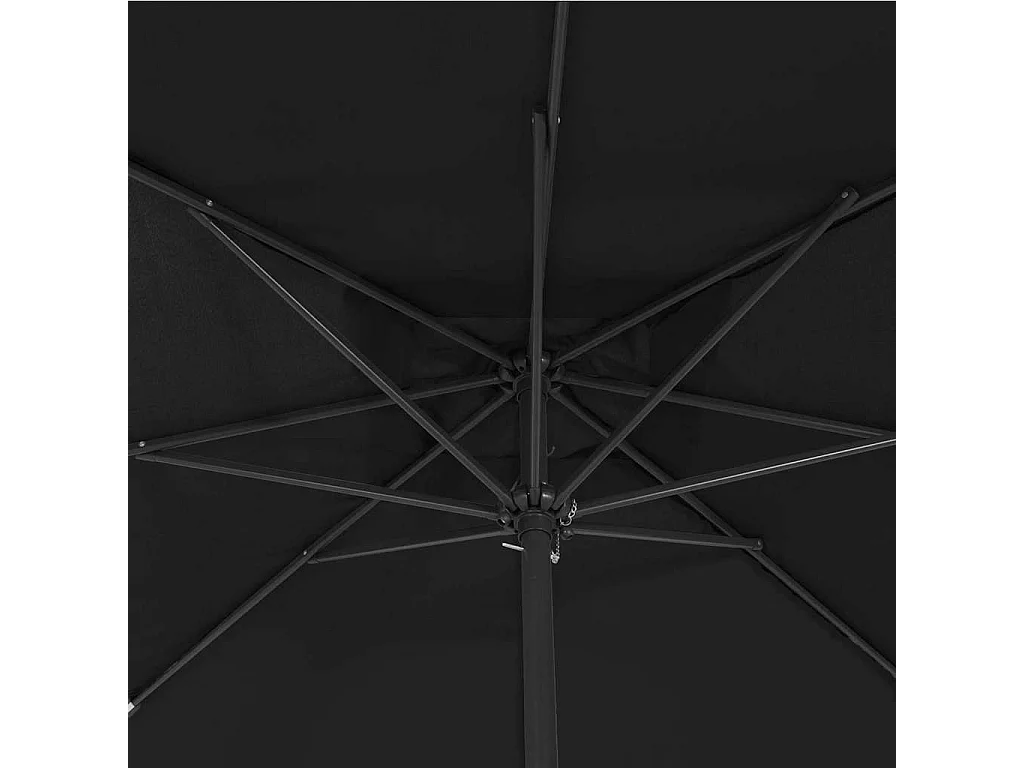 Parasol de jardin-Parasol d'extérieur Noir 295 x 295 x 245 cm Polyester et Acier