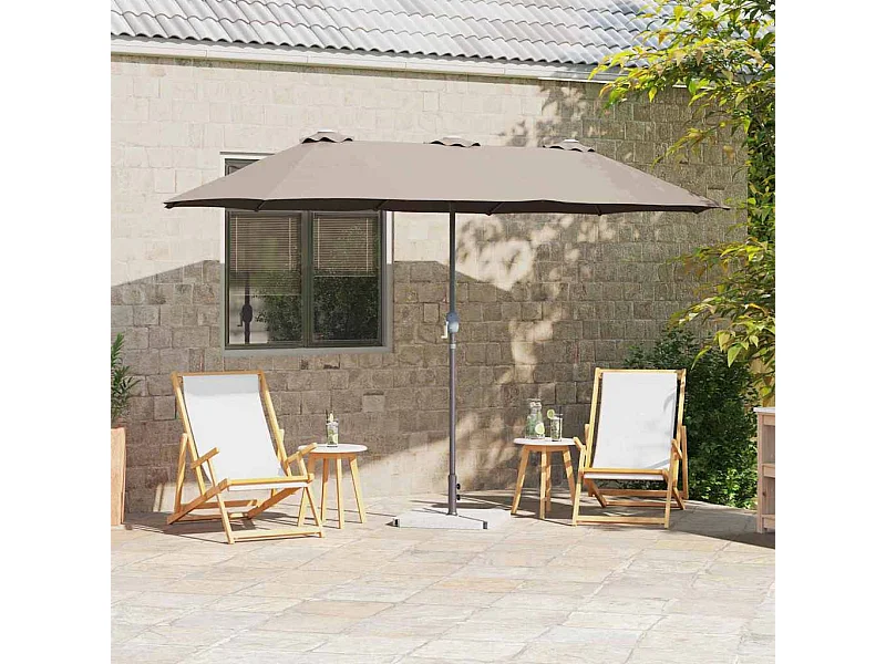 Parasol de jardin-Parasol d'extérieur Taupe 370 x 197 x 239 cm