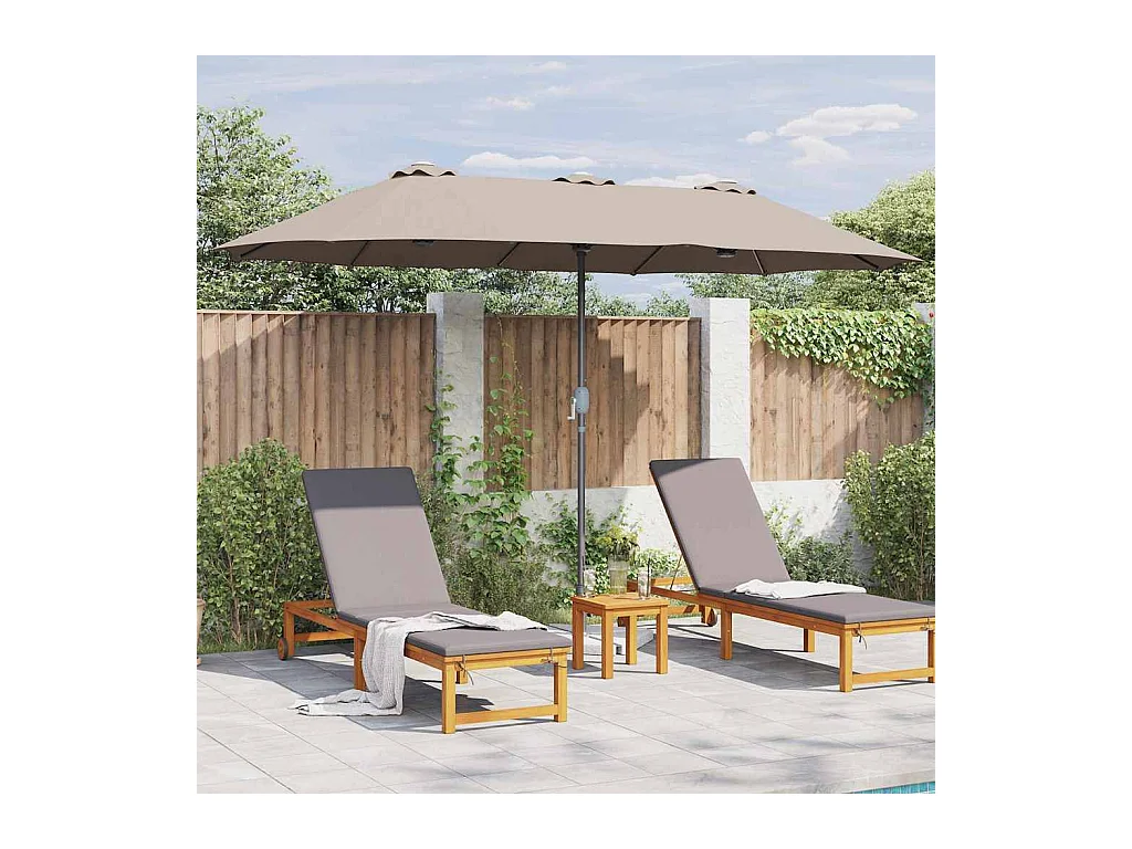 Parasol de jardin-Parasol d'extérieur Taupe 370 x 197 x 239 cm