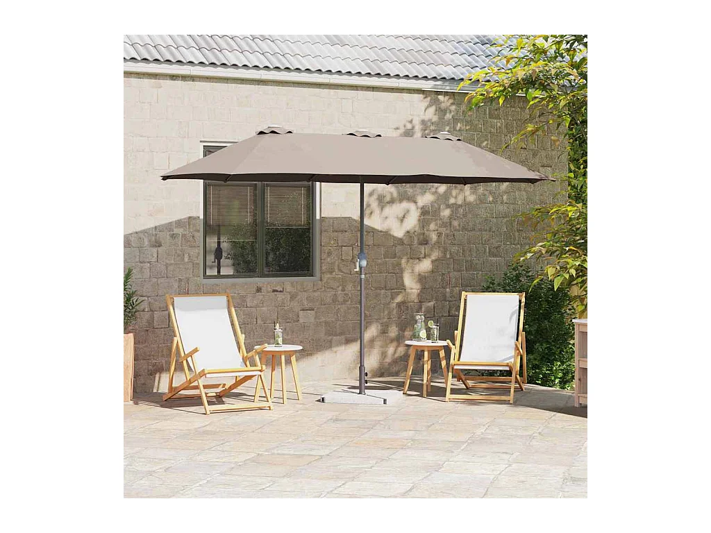 Parasol de jardin-Parasol d'extérieur Taupe 370 x 197 x 239 cm