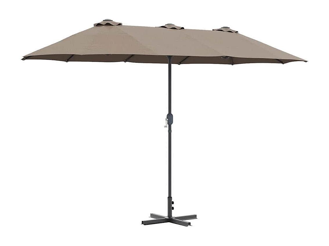 Parasol de jardin-Parasol d'extérieur Taupe 370 x 197 x 239 cm