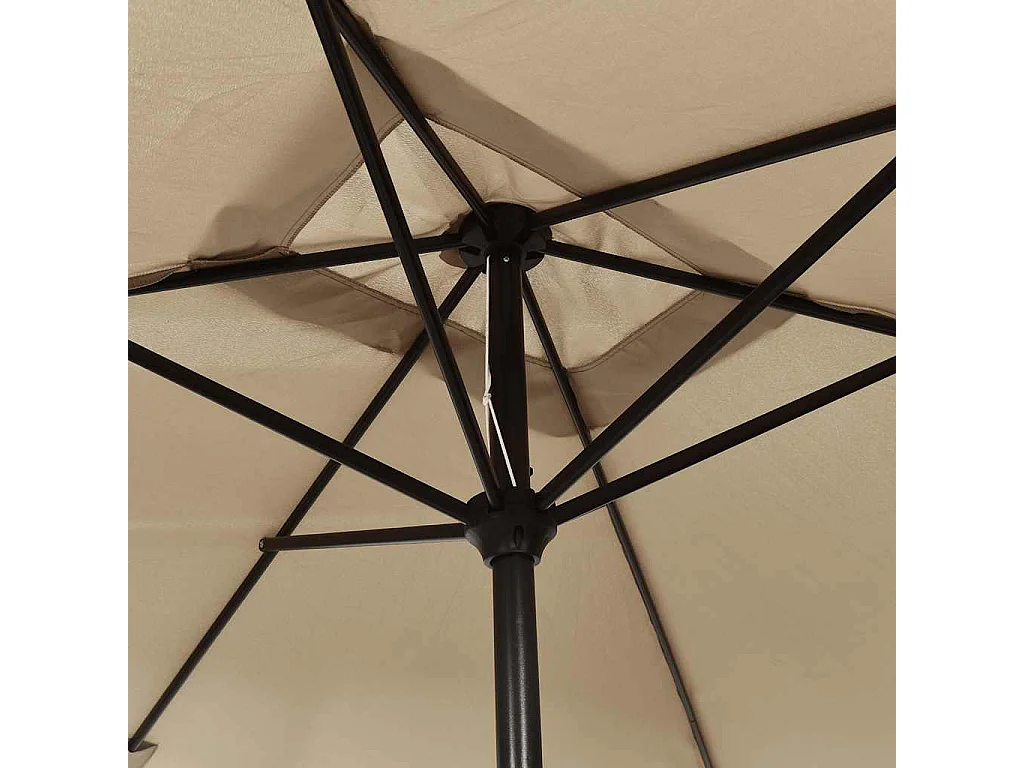 Parasol d'extérieur | Parasol de jardin avec mât en métal 300x200 cm taupe