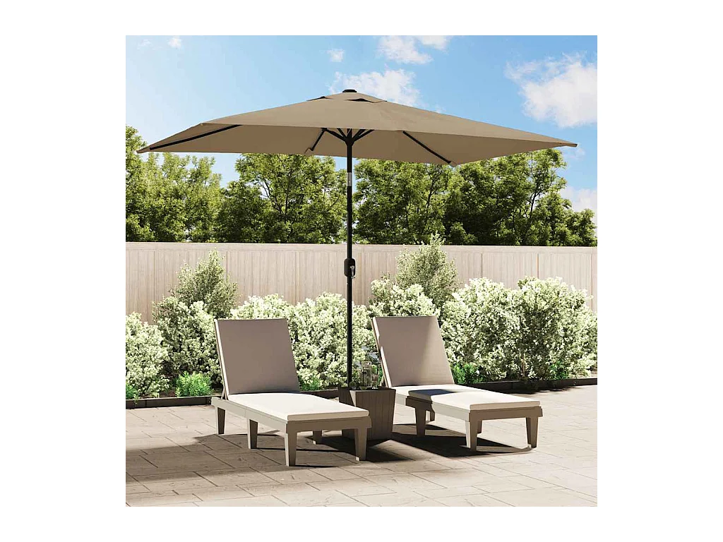 Parasol d'extérieur | Parasol de jardin avec mât en métal 300x200 cm taupe