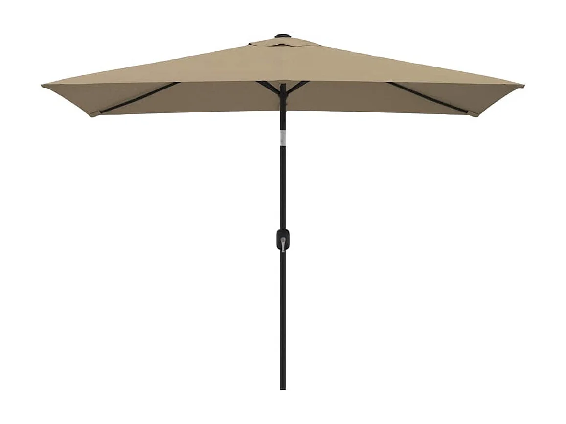 Parasol d'extérieur | Parasol de jardin avec mât en métal 300x200 cm taupe