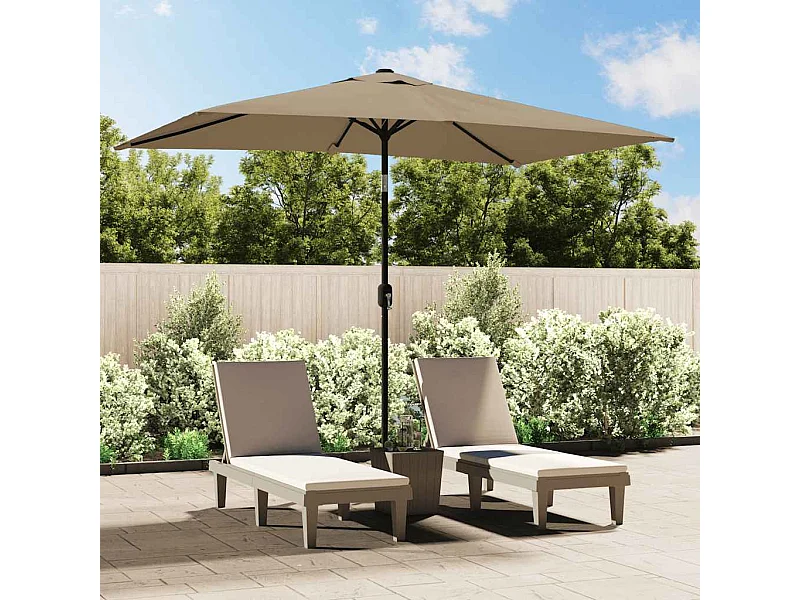 Parasol d'extérieur | Parasol de jardin avec mât en métal 300x200 cm taupe