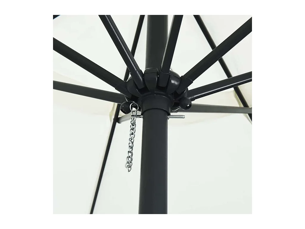 Parasol de jardin-Parasol d'extérieur Blanc et Noir 395 x 395 x 245 cm