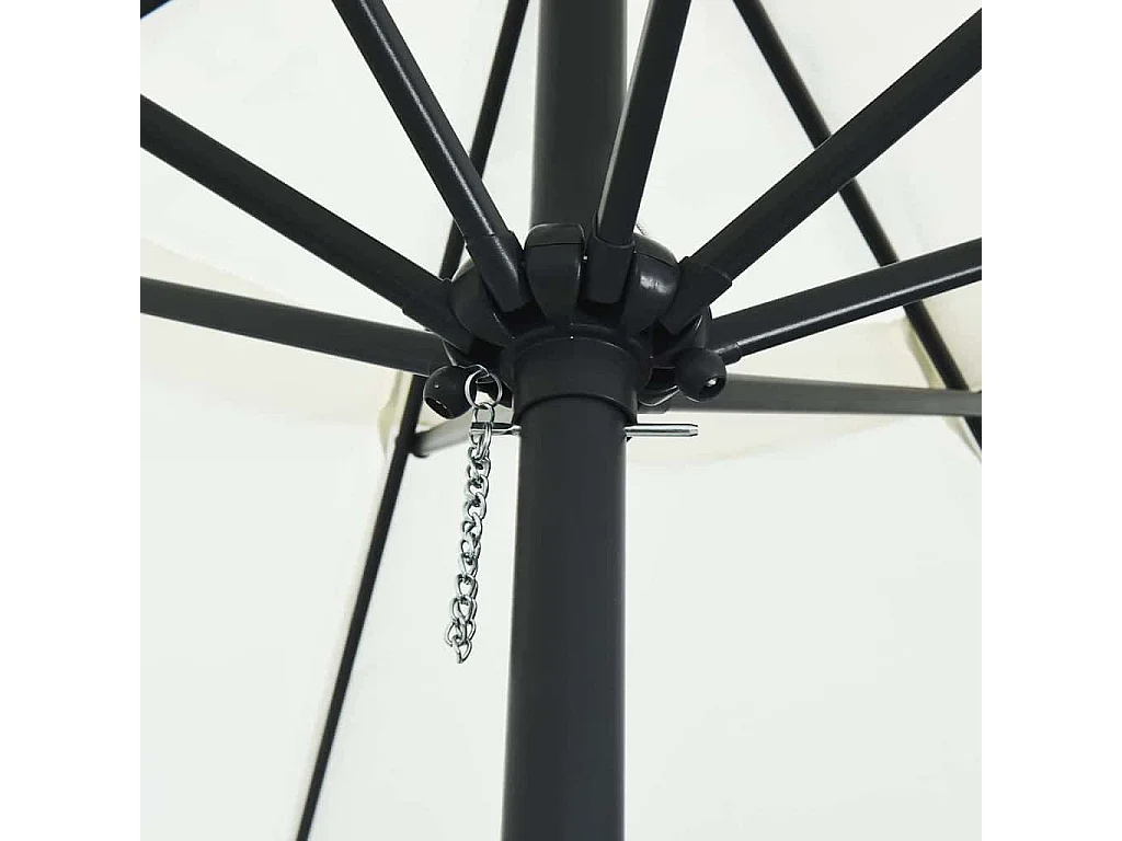 Parasol de jardin-Parasol d'extérieur Blanc et Noir 395 x 395 x 245 cm