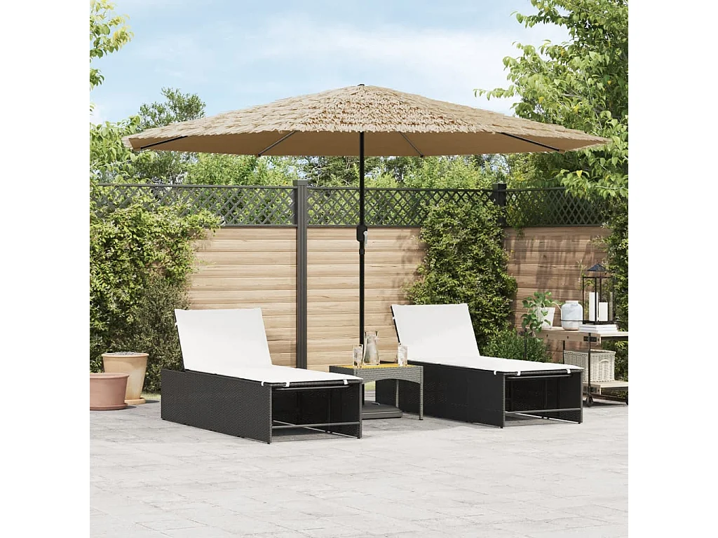 Parasol de jardin-Parasol d'extérieur avec mât en acier marron 388x388x248 cm