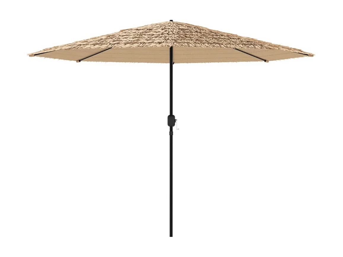 Parasol de jardin-Parasol d'extérieur avec mât en acier marron 388x388x248 cm