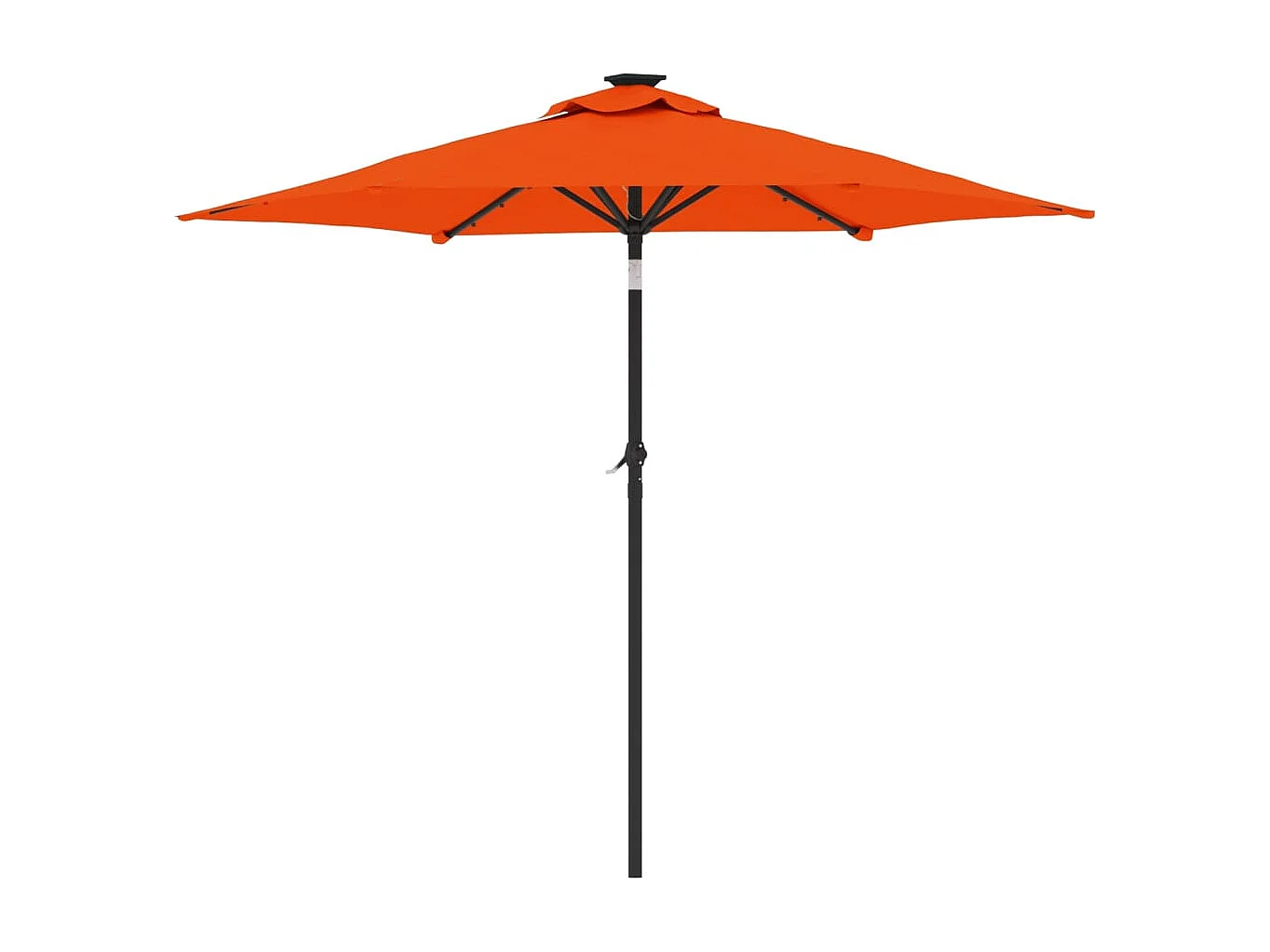 Parasol de jardin-Parasol d'extérieur LED et mât en acier terre cuite 225x225x212cm