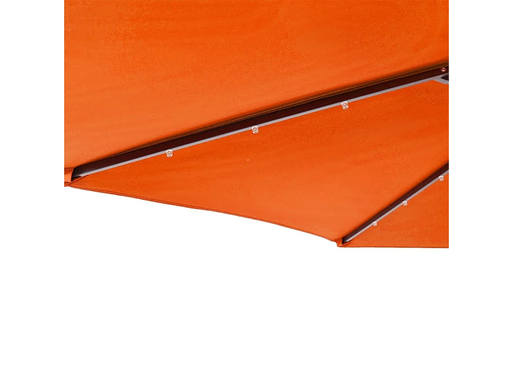 Parasol de jardin-Parasol d'extérieur LED et mât en acier terre cuite 225x225x212cm