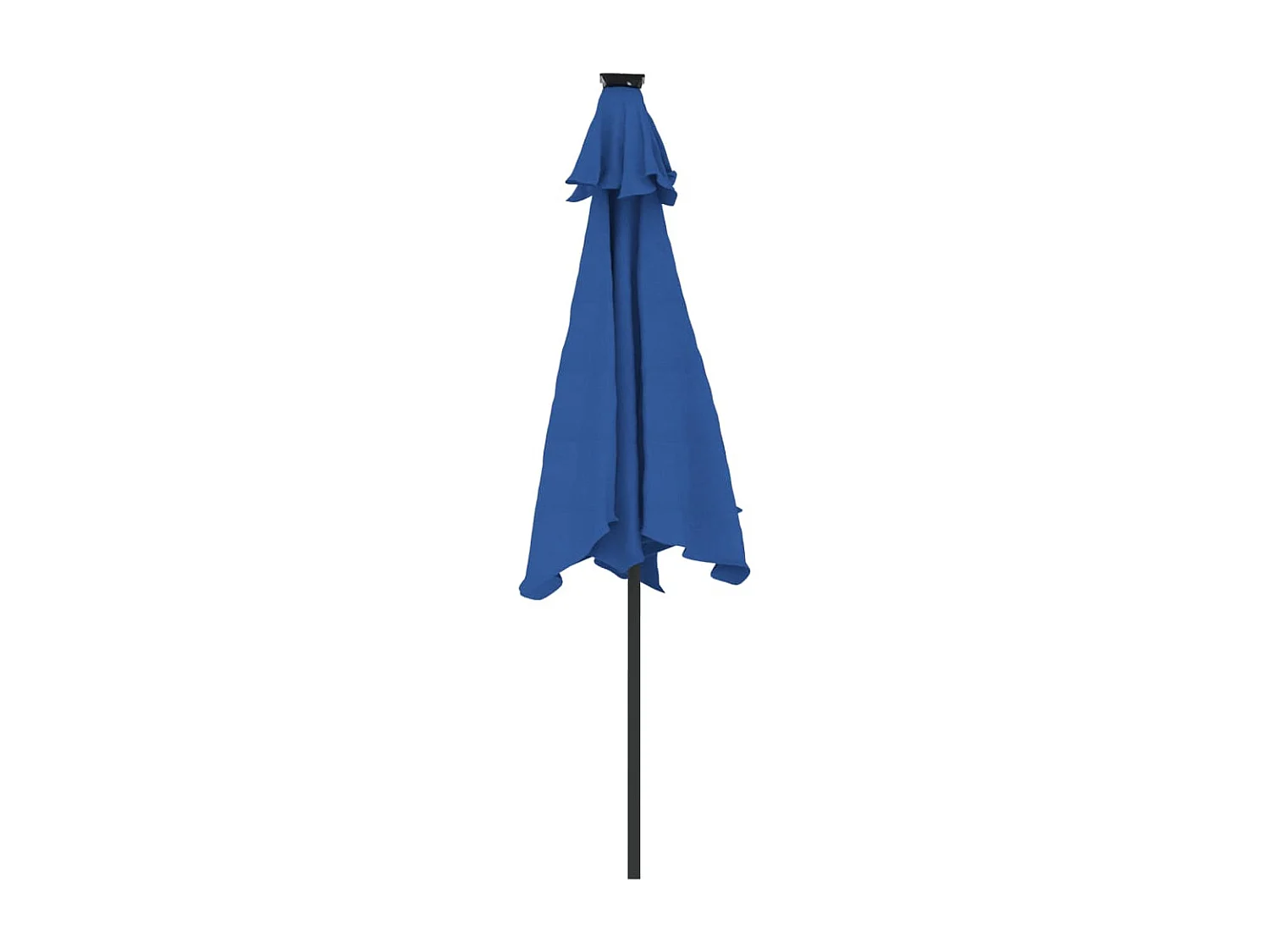 Parasol de jardin-Parasol d'extérieur LED mât en acier bleu azuré 225x225x212 cm