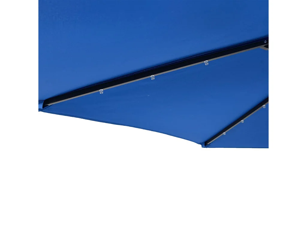 Parasol de jardin-Parasol d'extérieur LED mât en acier bleu azuré 225x225x212 cm