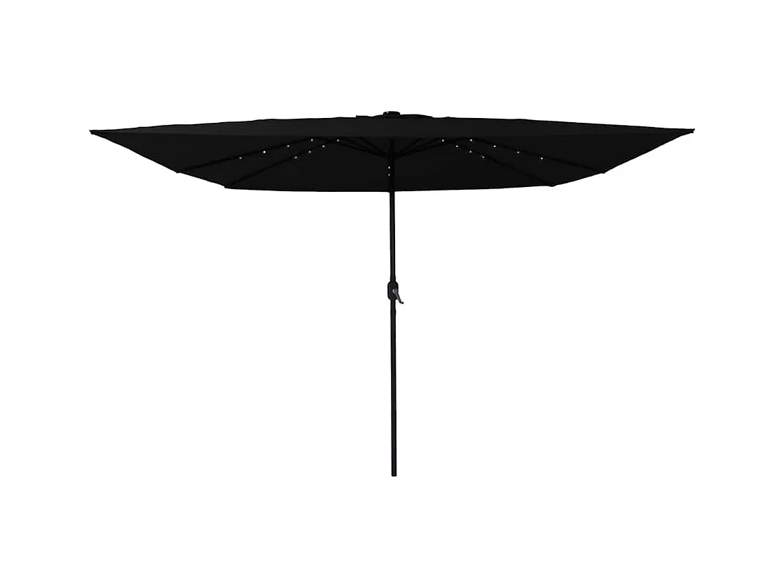 Parasol de jardin-Parasol d'extérieur Noir 295 x 295 x 245 cm Polyester et Acier
