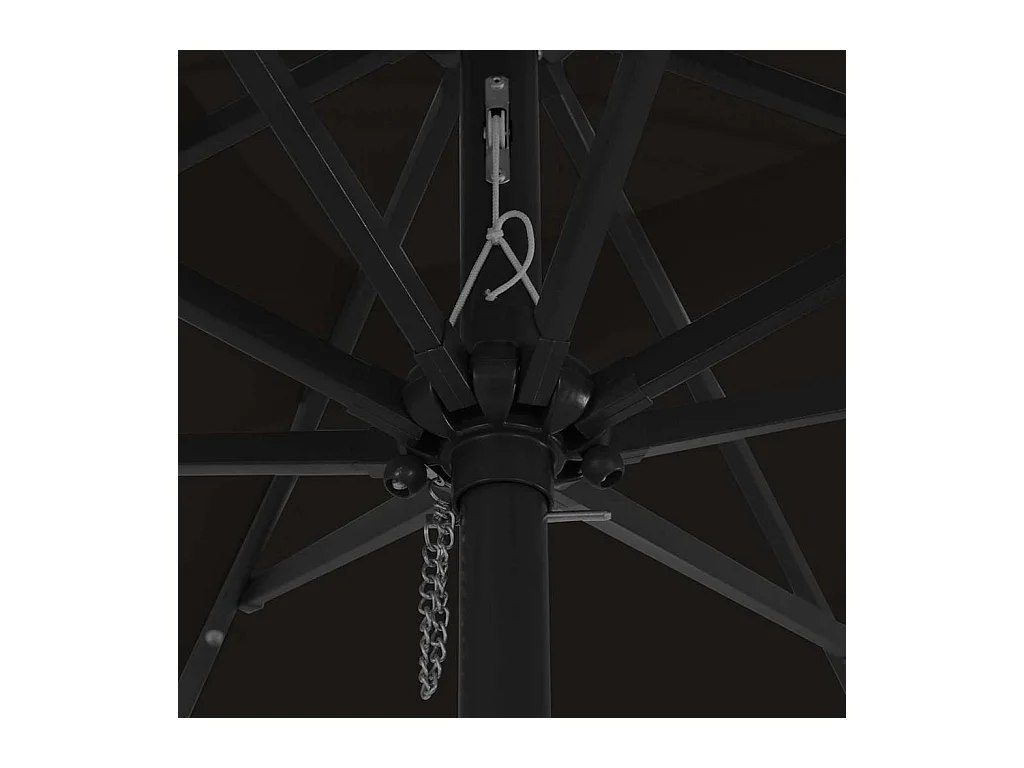 Parasol de jardin-Parasol d'extérieur Noir 295 x 295 x 245 cm Polyester et Acier