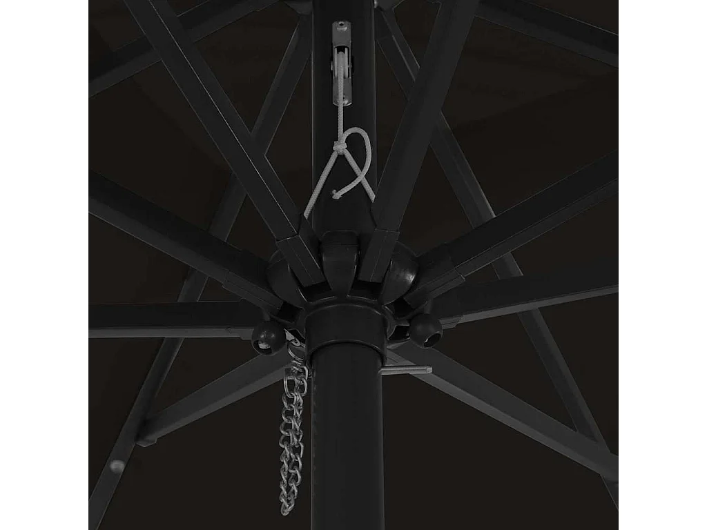 Parasol de jardin-Parasol d'extérieur Noir 295 x 295 x 245 cm Polyester et Acier