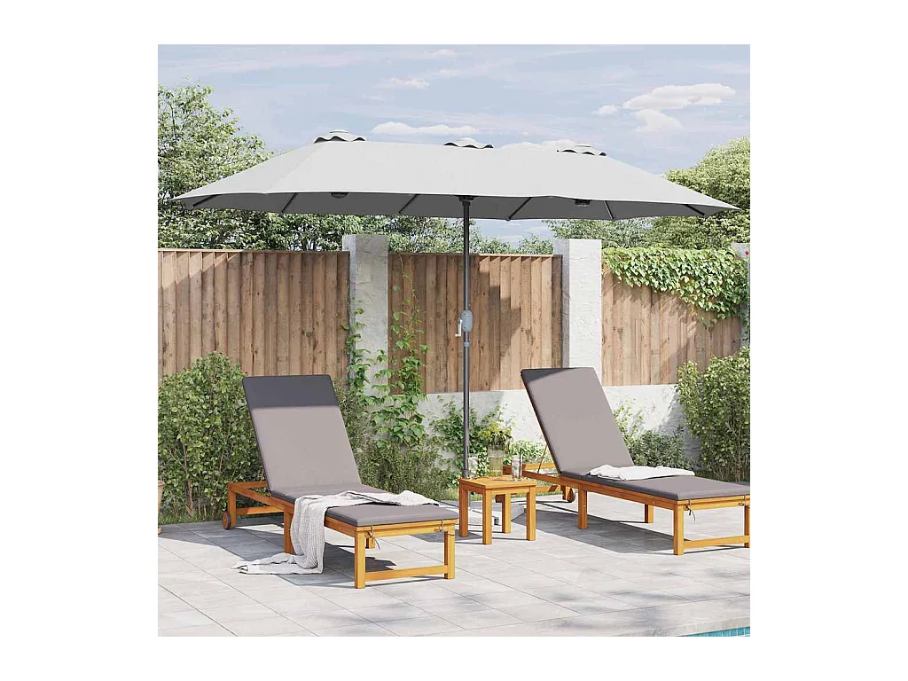 Parasol de jardin-Parasol d'extérieur Couleur sable 370 x 197 x 239 cm