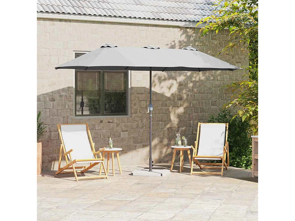 Parasol de jardin-Parasol d'extérieur Couleur sable 370 x 197 x 239 cm
