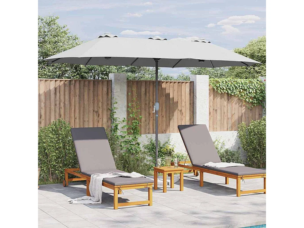 Parasol de jardin-Parasol d'extérieur Couleur sable 370 x 197 x 239 cm