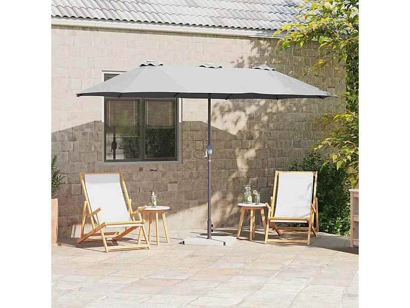 Parasol de jardin-Parasol d'extérieur Couleur sable 370 x 197 x 239 cm