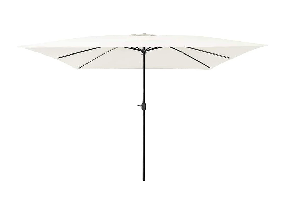 Parasol de jardin-Parasol d'extérieur Blanc et Noir 295 x 295 x 245 cm