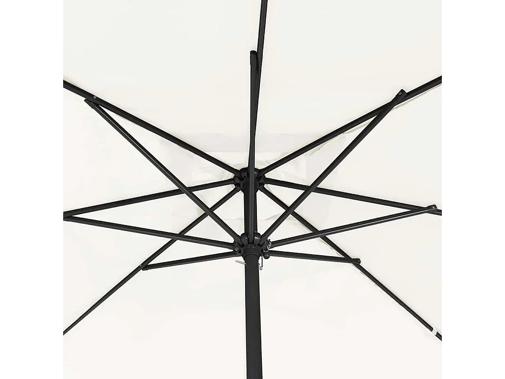 Parasol de jardin-Parasol d'extérieur Blanc et Noir 295 x 295 x 245 cm