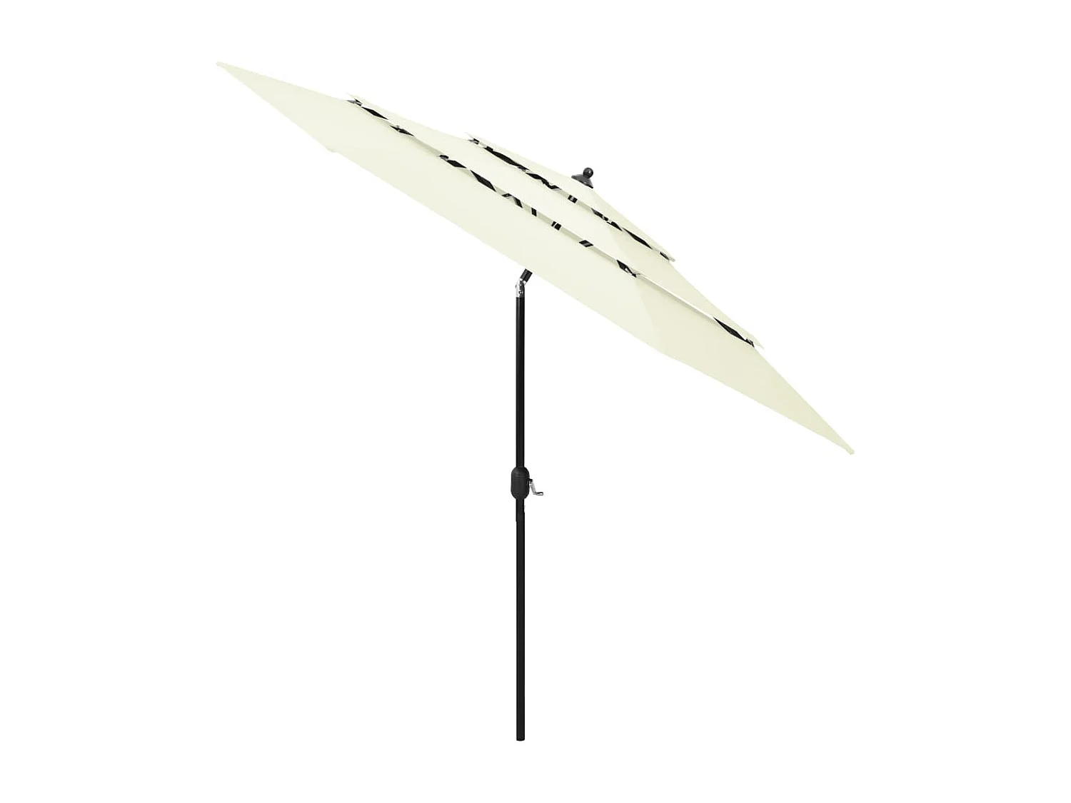 Parasol de jardin-Parasol à 3 niveaux  avec mât en aluminium sable 3 m
