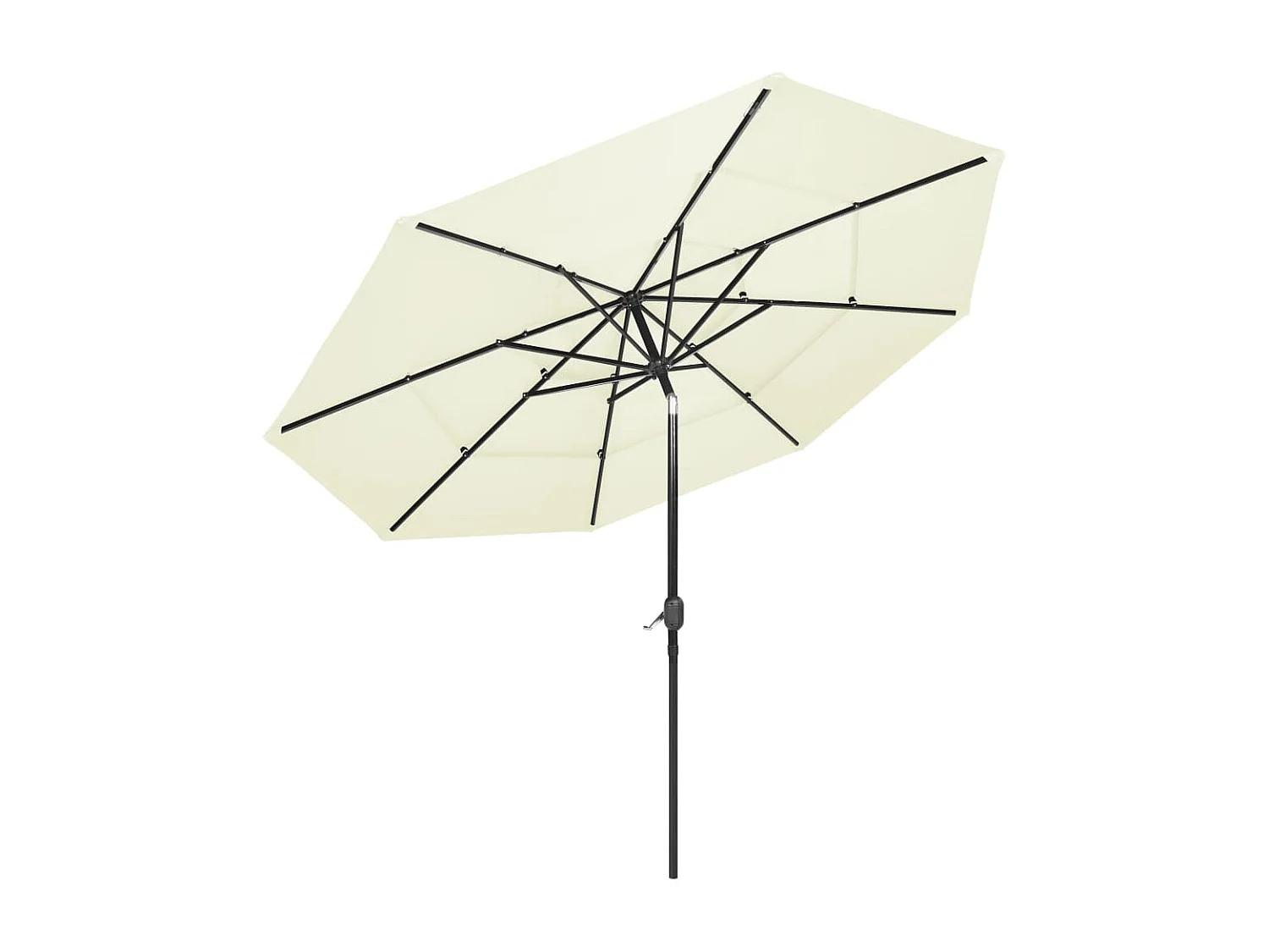 Parasol de jardin-Parasol à 3 niveaux  avec mât en aluminium sable 3 m