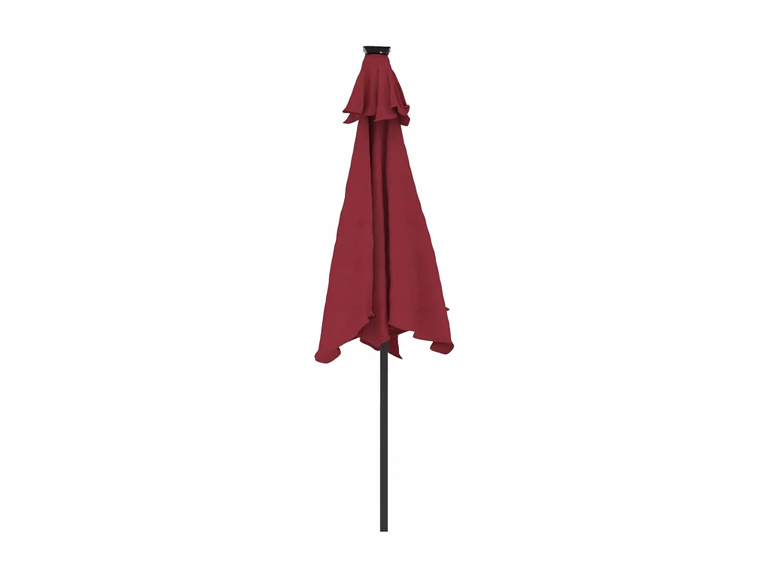 Parasol de jardin-Parasol d'extérieur avec LED mât en acier bordeaux 225x225x212 cm
