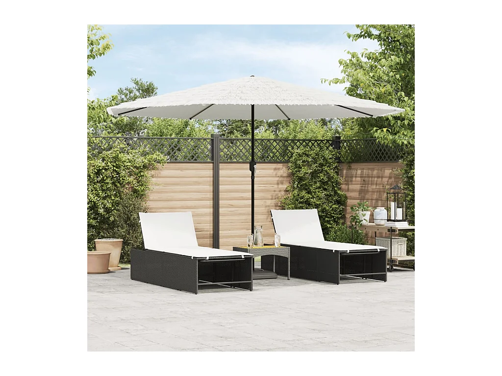 Parasol de jardin-Parasol d'extérieur avec mât en acier blanc 388x388x248 cm