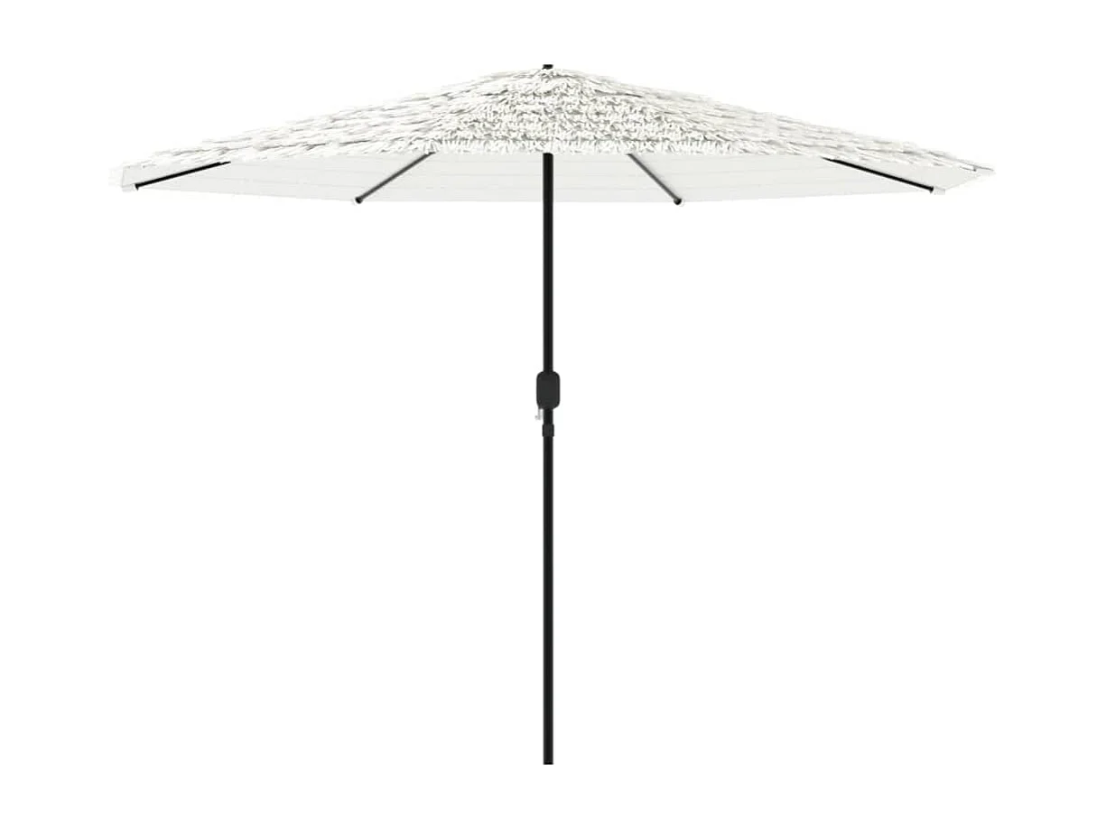 Parasol de jardin-Parasol d'extérieur avec mât en acier blanc 388x388x248 cm