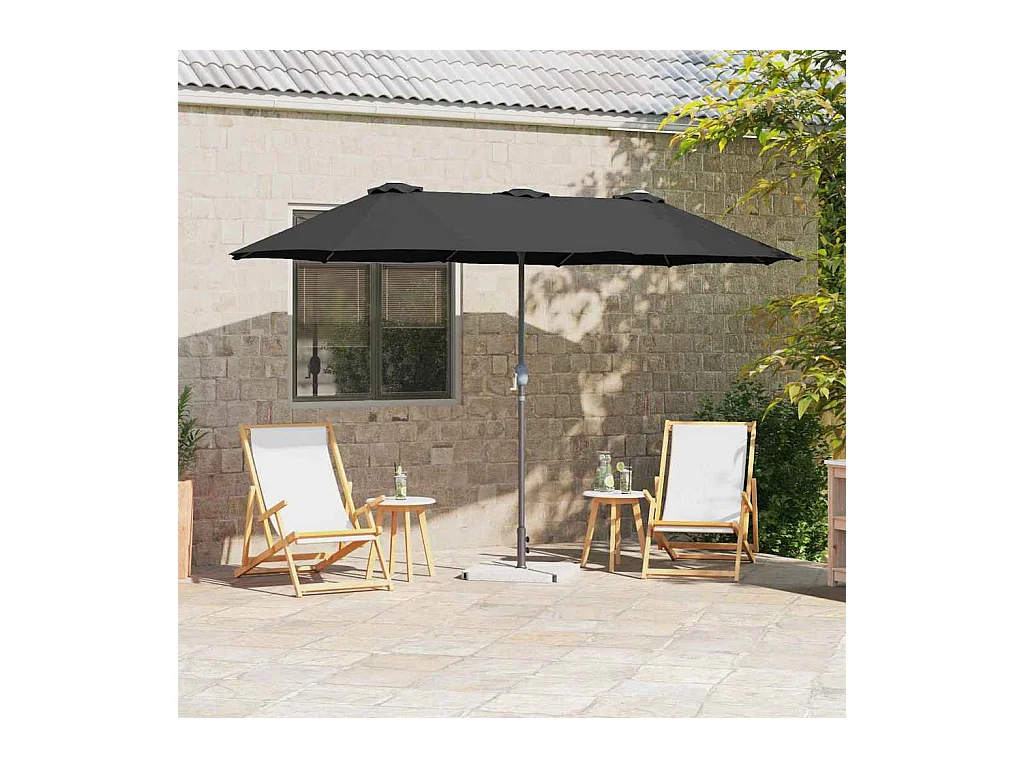 Parasol de jardin-Parasol d'extérieur Noir 370 x 197 x 239 cm