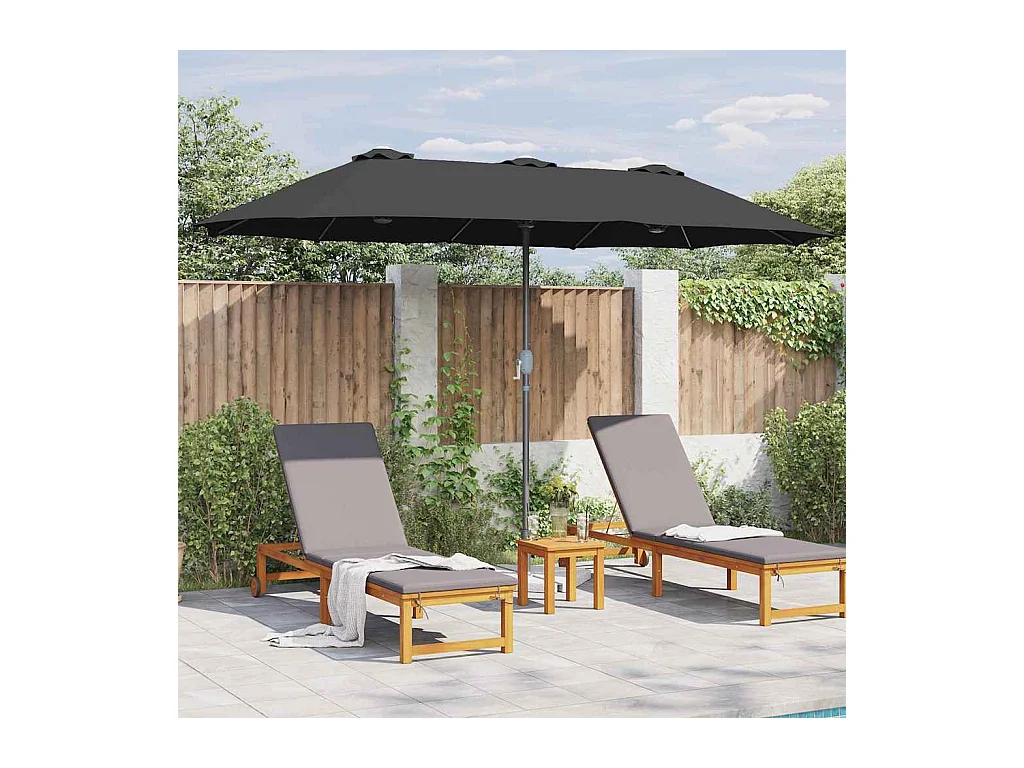 Parasol de jardin-Parasol d'extérieur Noir 370 x 197 x 239 cm