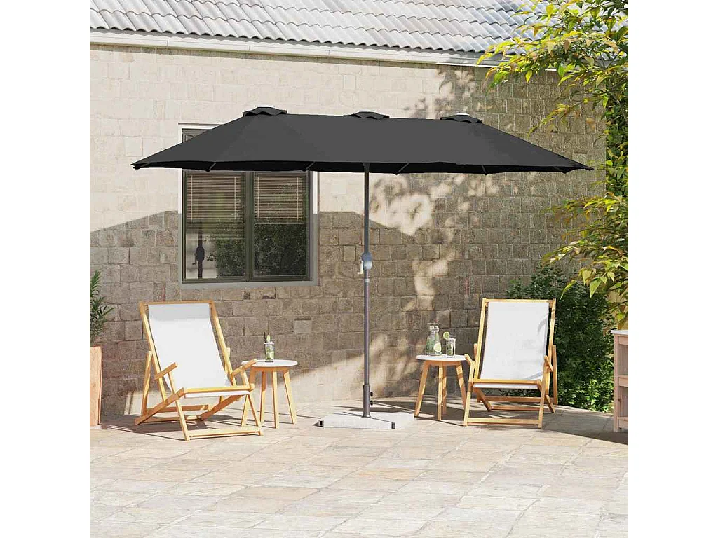 Parasol de jardin-Parasol d'extérieur Noir 370 x 197 x 239 cm