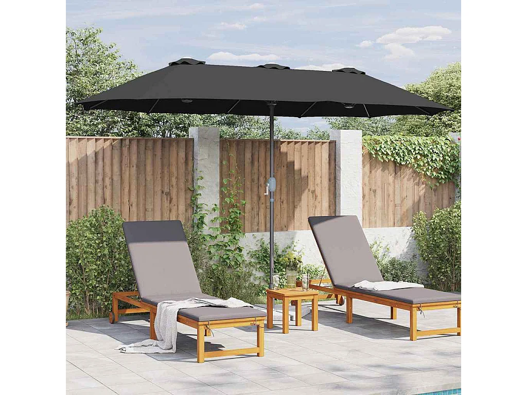 Parasol de jardin-Parasol d'extérieur Noir 370 x 197 x 239 cm