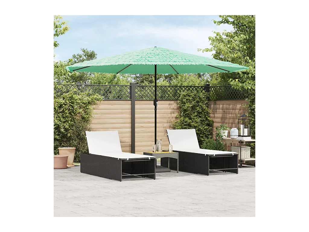 Parasol de jardin-Parasol d'extérieur avec mât en acier vert 388x388x248 cm