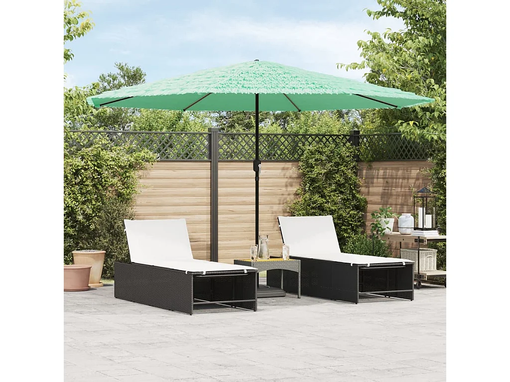 Parasol de jardin-Parasol d'extérieur avec mât en acier vert 388x388x248 cm