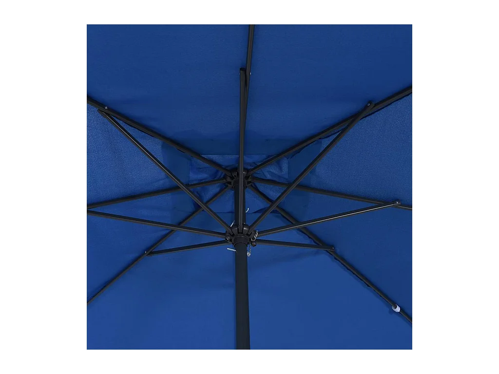 Parasol de jardin-Parasol d'extérieur Bleu et Noir 295 x 295 x 245 cm
