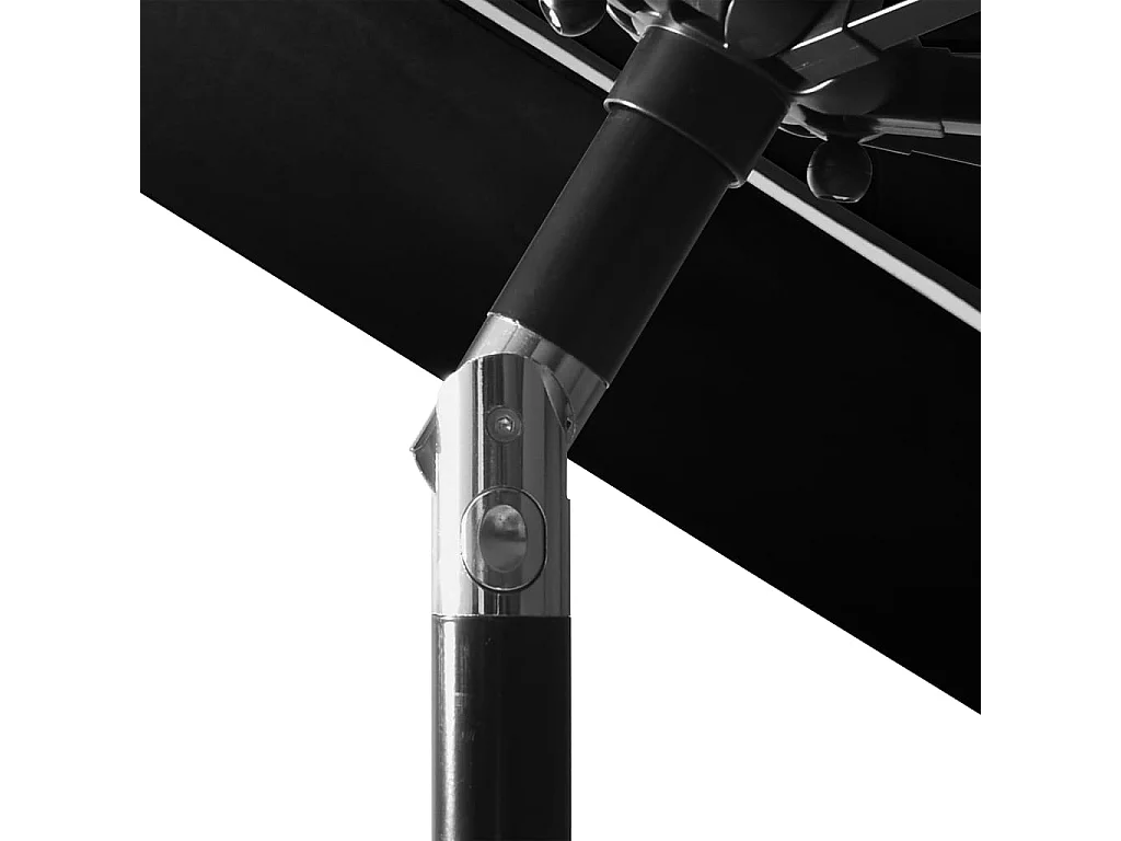 Parasol de jardin-Parasol à 3 niveaux  avec mât en aluminium noir 3 m