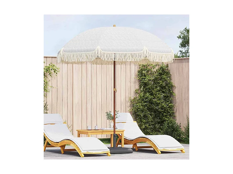 Parasol de jardin-Parasol Gris et blanc Ø 205 x 209 cm Acier